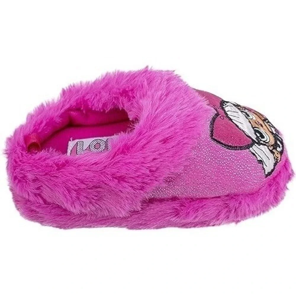 L.O.L. Surprise! Pink Plush Slippers Girls Size 2/3 New With Tags
